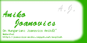 aniko joanovics business card